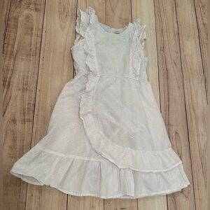 WONDER NATION girls white Casual Dress Soft Fabric Relaxed Fit/size L (10-12)